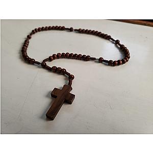 Rosario de madera de olivo con crucifijo