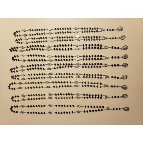 Denarios de cuentas de metal plateado