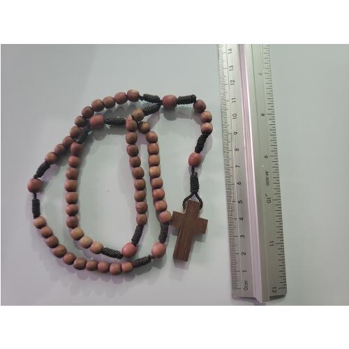 Rosario de madera de olivo con cruz