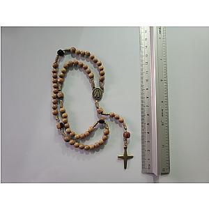 Rosario de madera de olivo con cruz