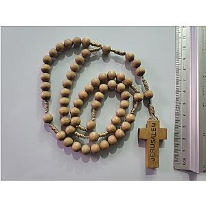 Rosario de madera de olivo con cruz sencilla