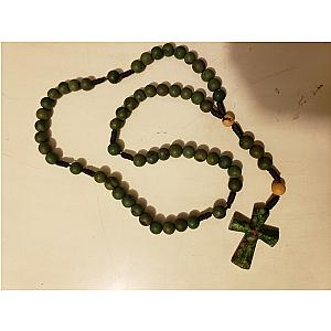 Rosario de piedra mineral con cruz