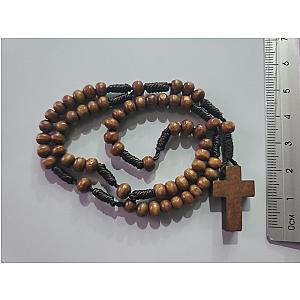 Rosario de madera de olivo con cruz