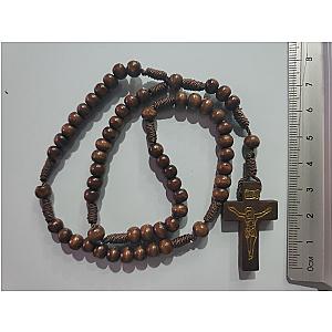 Rosario de madera de olivo con crucifijo