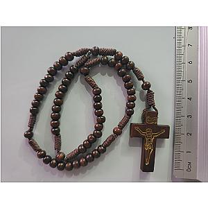 Rosario de madera de olivo con crucifijo