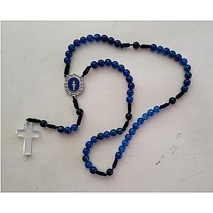 Rosario de cristal azul
